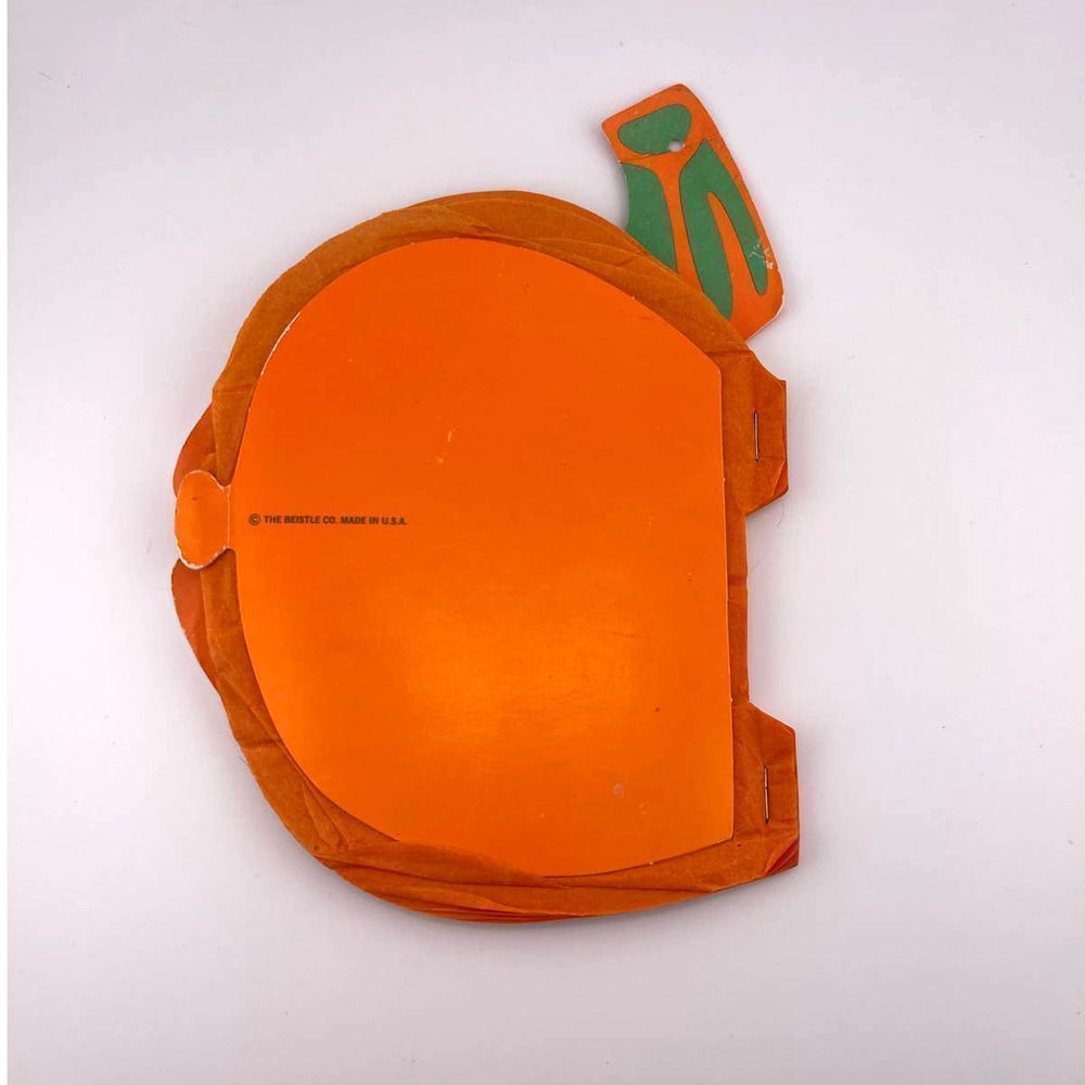 Vintage The Beistle Co Made In USA Halloween Thanksgiving Paper Folding Pumpkin‎ - Picture 3 of 5